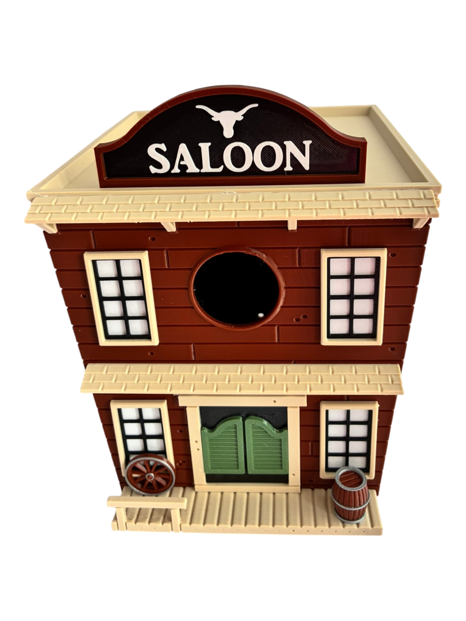 Western Saloon themed 3D printed birdhouse no Background