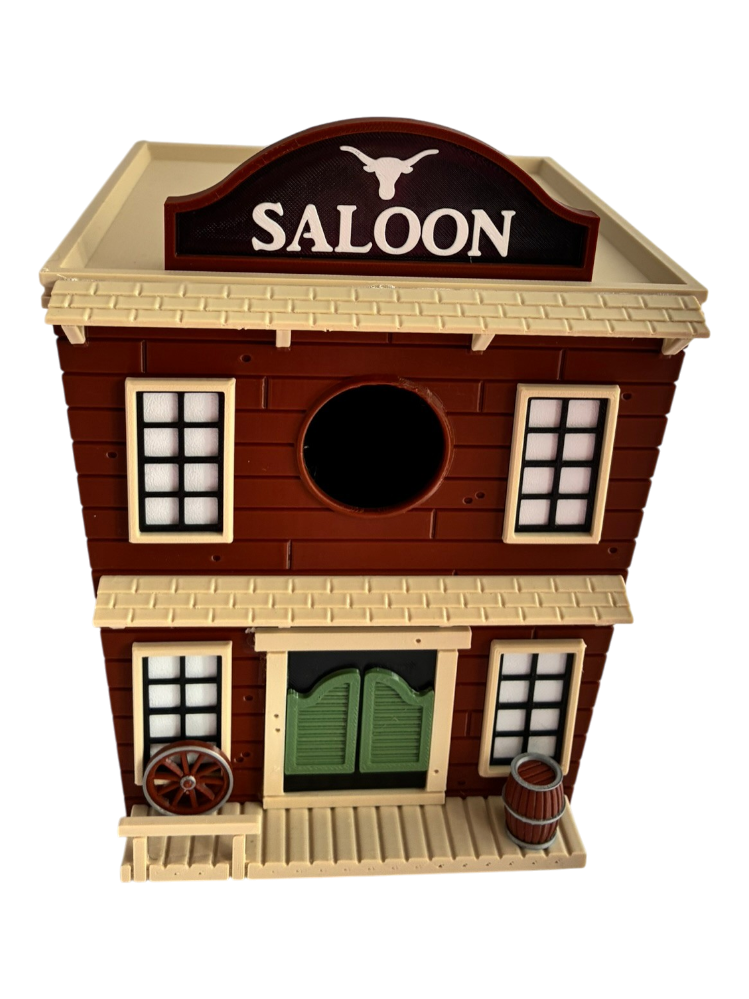 Western Saloon themed 3D printed birdhouse no Background