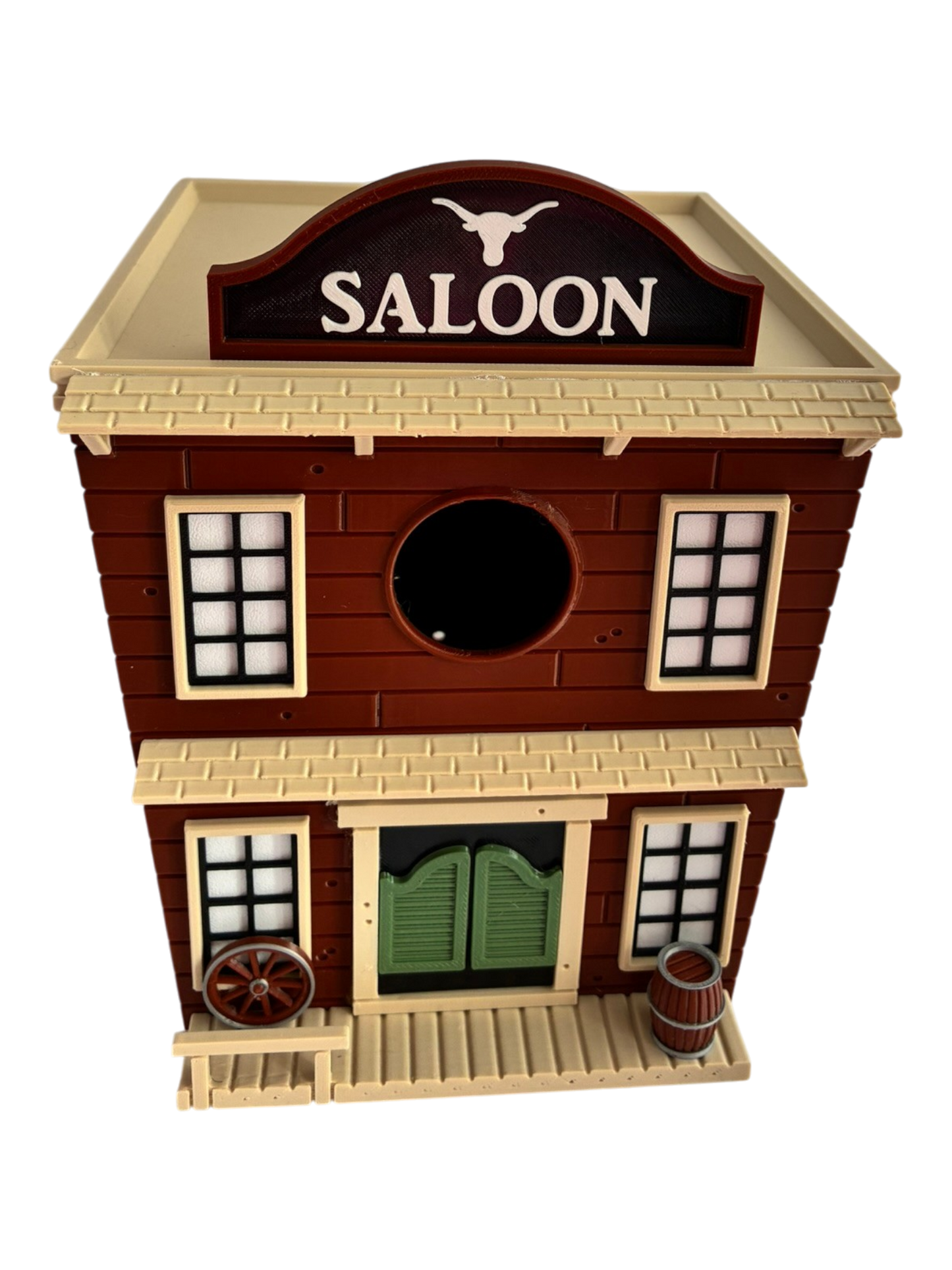 Western Saloon themed 3D printed birdhouse no Background
