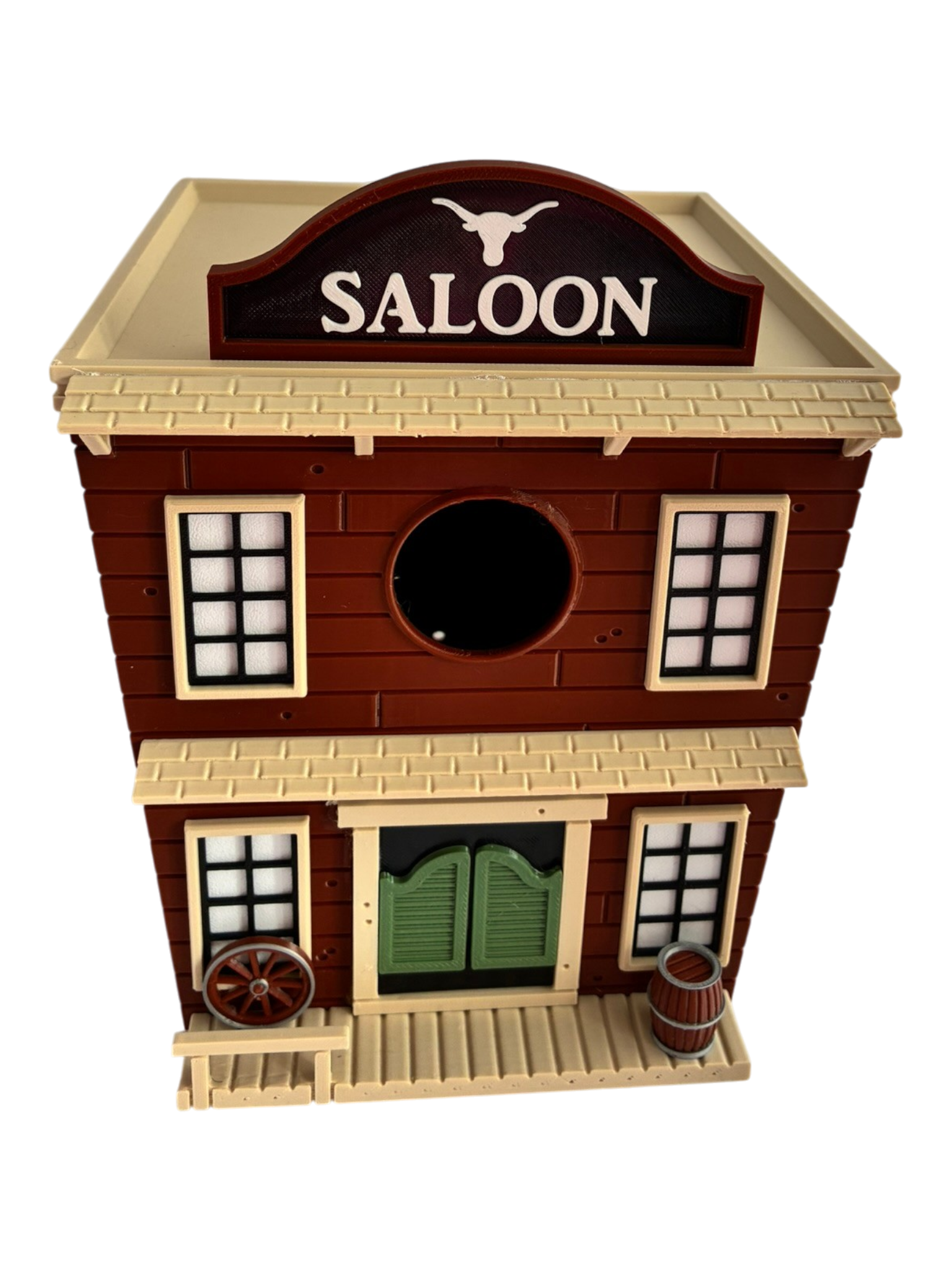 Western Saloon themed 3D printed birdhouse no Background