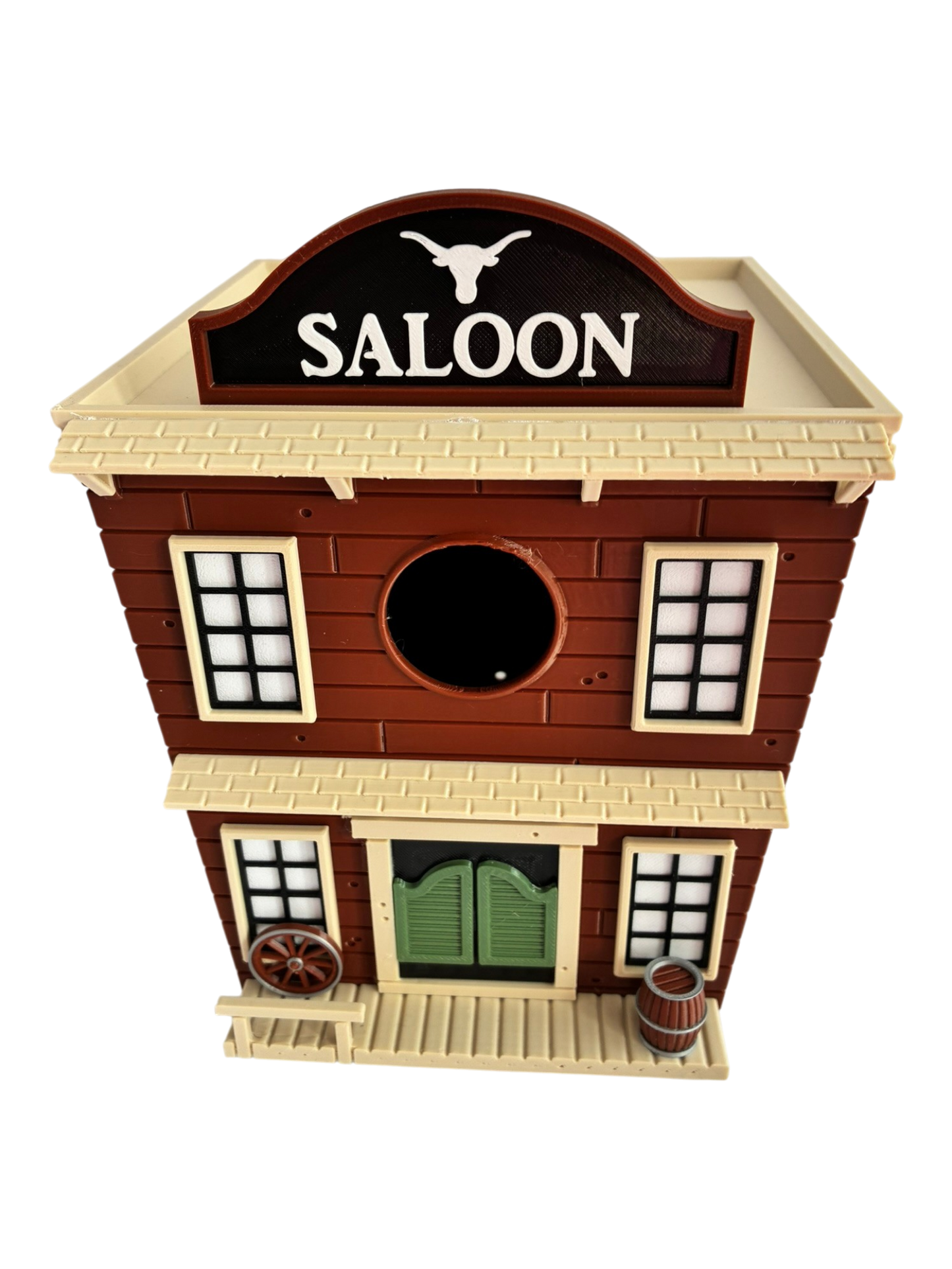 Western Saloon themed 3D printed birdhouse no Background