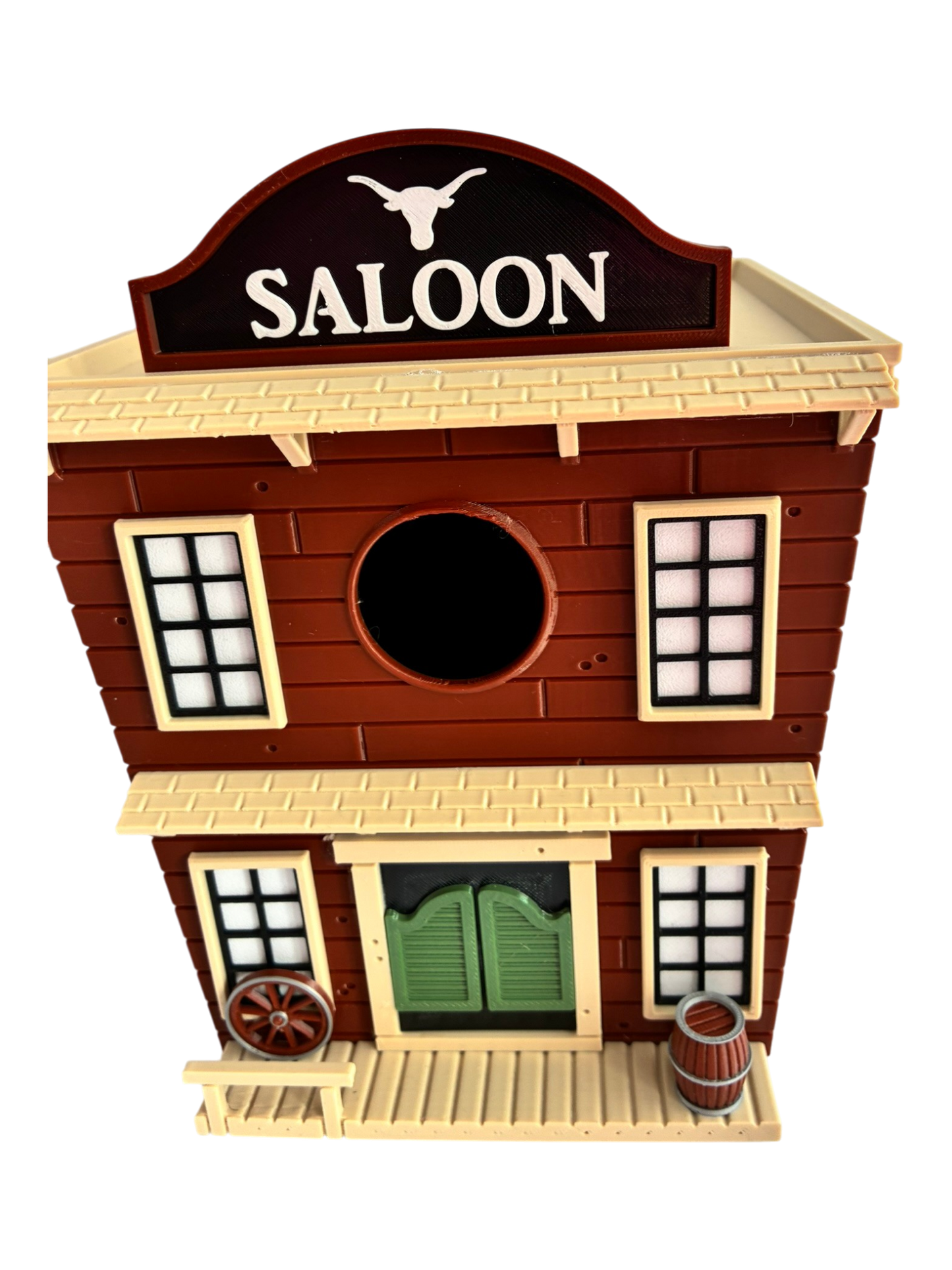 Western Saloon themed 3D printed birdhouse no Background