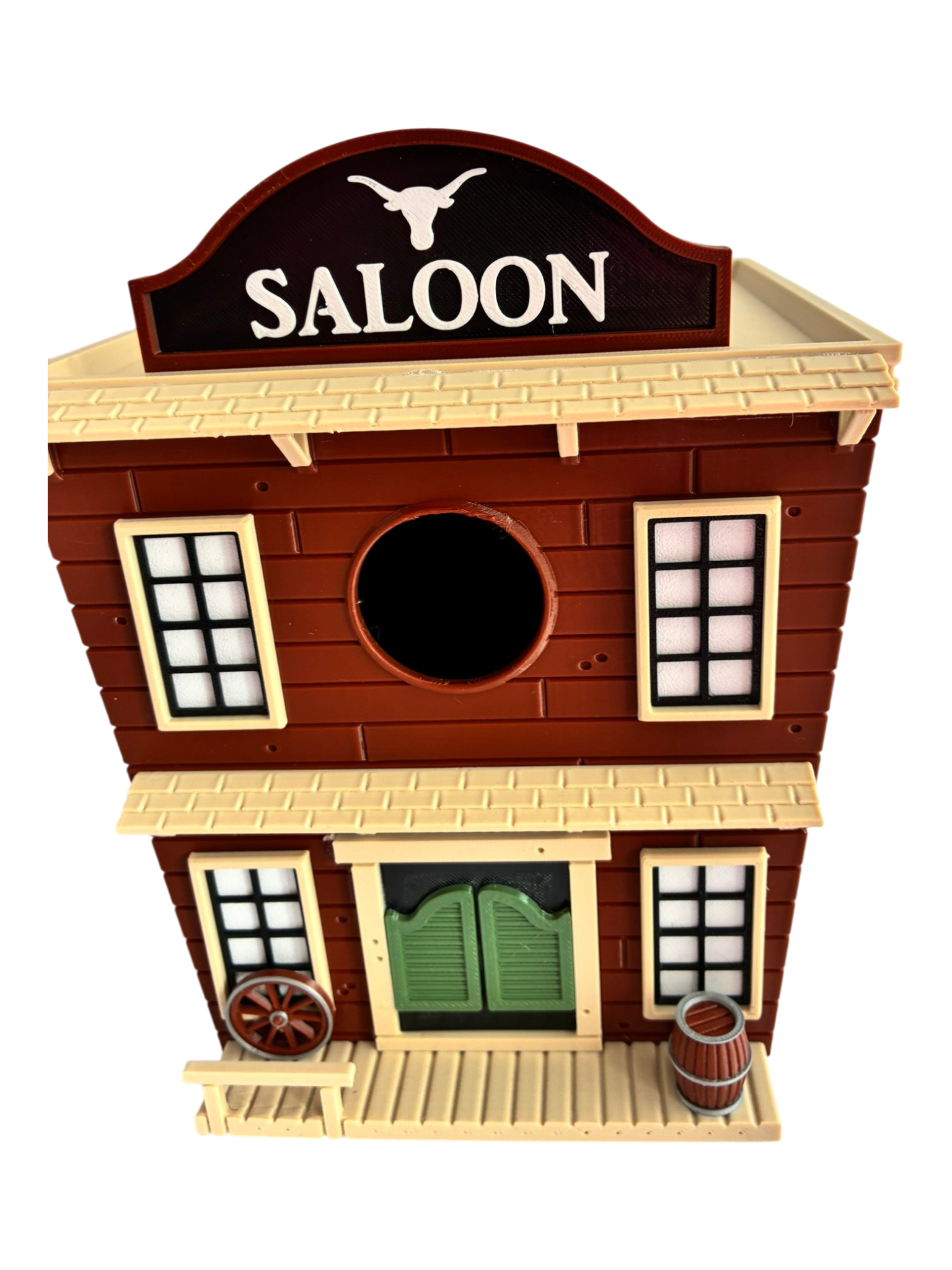 Western Saloon themed 3D printed birdhouse no Background
